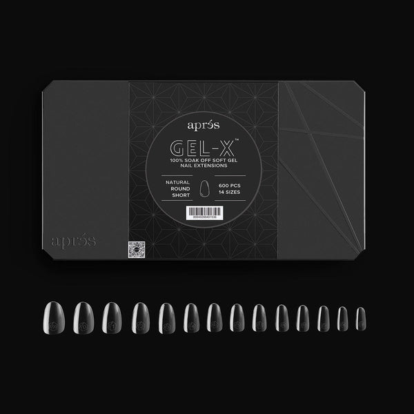 Apres - gel-x tips 2.0 - natural round short (600 pcs)