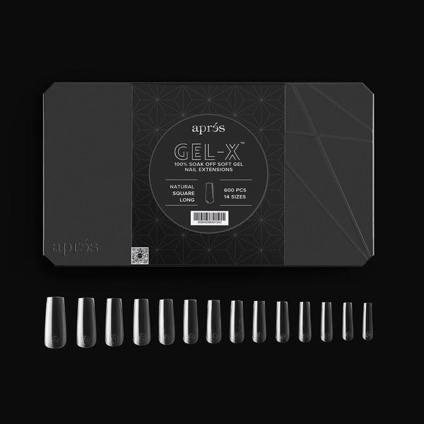 Apres - gel-x tips 2.0 - natural square long (600 pcs)
