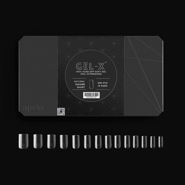 Apres - gel-x tips 2.0 - natural square short (600 pcs)