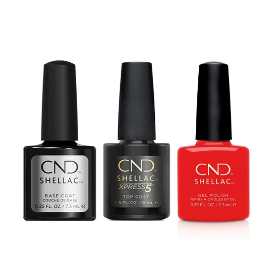 CND - Shellac Xpress5 Combo - Base, Top & Poppy Fields