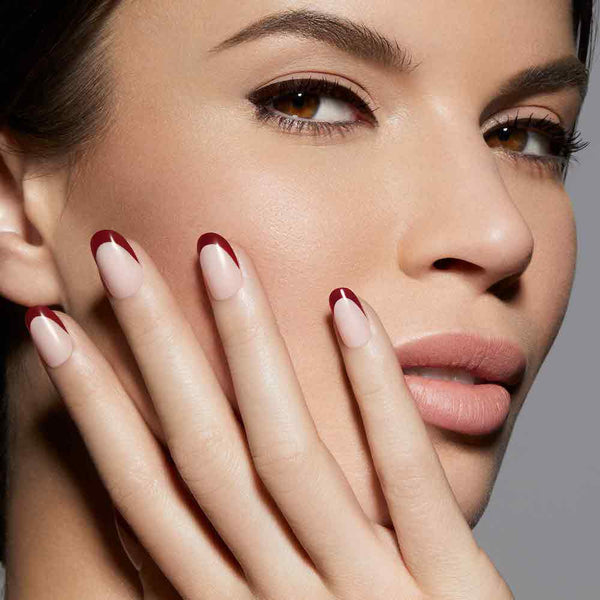 Static Nails - Reusable Pop-On Manicures - Barcelona French Round