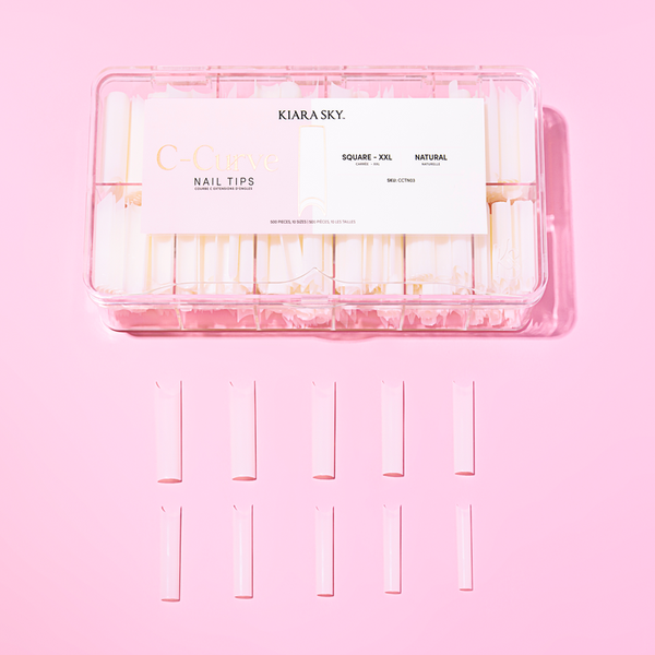 Kiara Sky - C Curve Nail Tips XXL - Square (Natural)