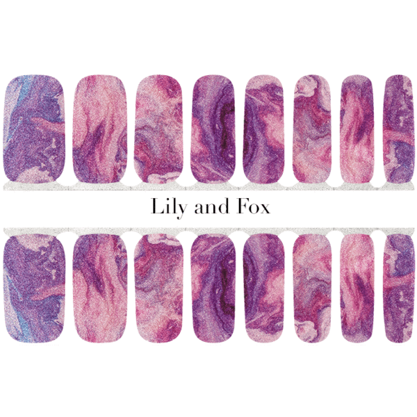 Lily and Fox Nail Wrap Wild Berry Swirl Sleek Nail