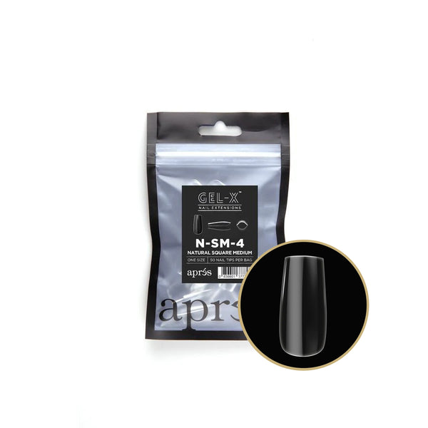 apres - Gel-X Refill Bags - Natural Square Medium Size 4 (50 pcs)