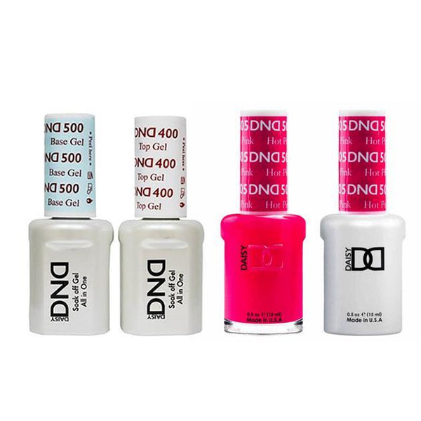 DND - Base, Top, Gel & Lacquer Combo - Hot Pink - #505