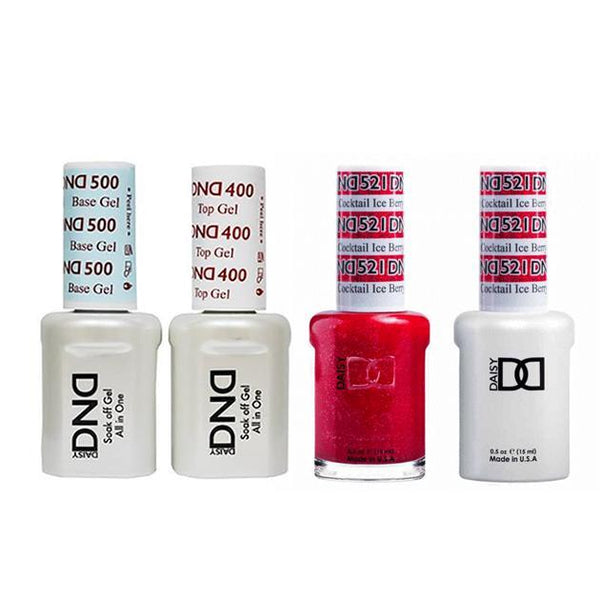 DND - Base, Top, Gel & Lacquer Combo - Ice Berry Cocktail - #521