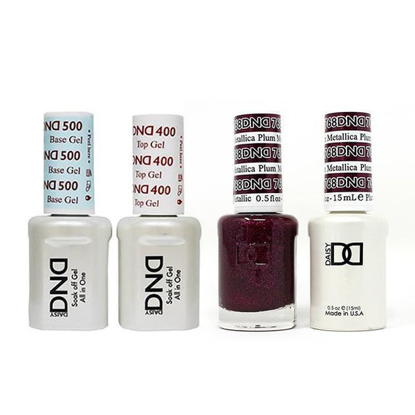 DND - Base, Top, Gel & Lacquer Combo - Metallica Plum - #768