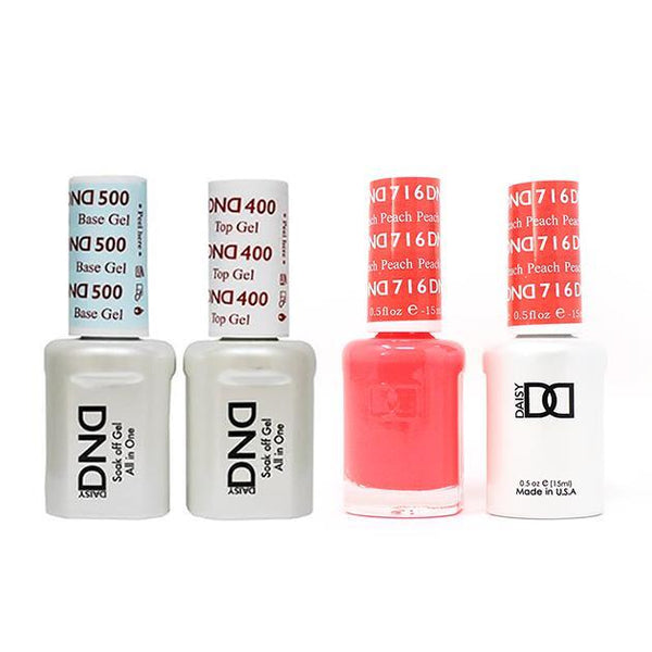 DND - Base, Top, Gel & Lacquer Combo - Peach - #716