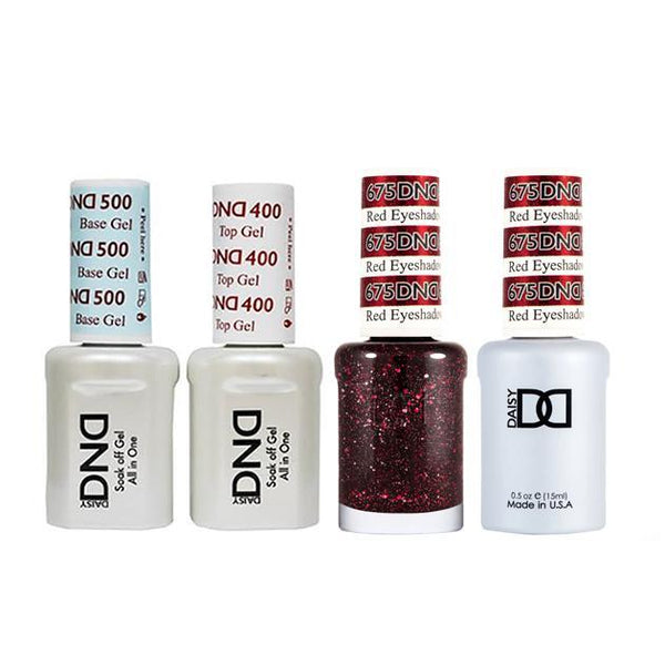 DND - Base, Top, Gel & Lacquer Combo - Red Eyeshadow - #675