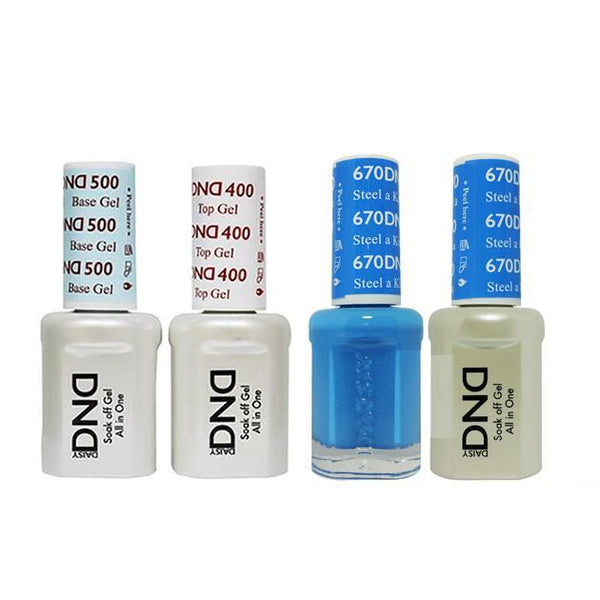 DND - Base, Top, Gel & Lacquer Combo - Steel a Kiss - #670