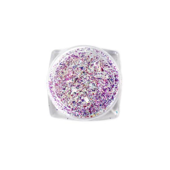 Nail Art Design - Glitter Flakes Iridescent Purple