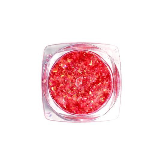 Nail Art Design - Glitter Flakes Red