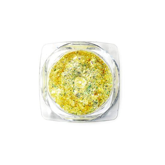 Nail Art Design - Glitter Flakes Yellow