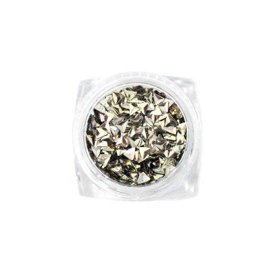 Nail Art Design - Triangle Gems Gold