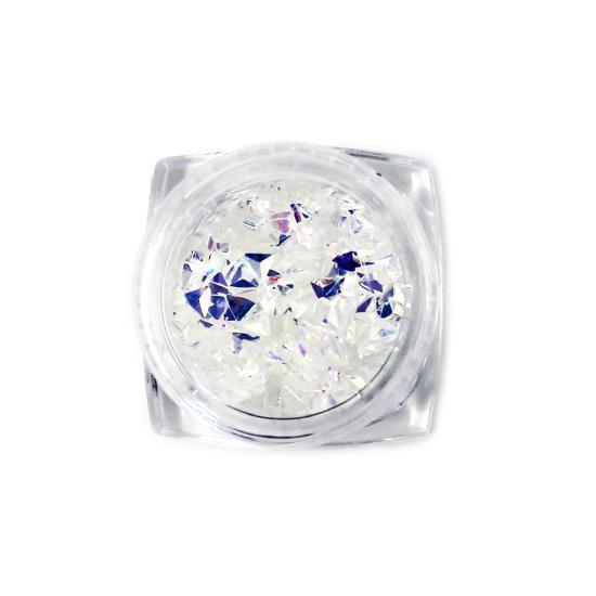 Nail Art Design - Triangle Gems Silver