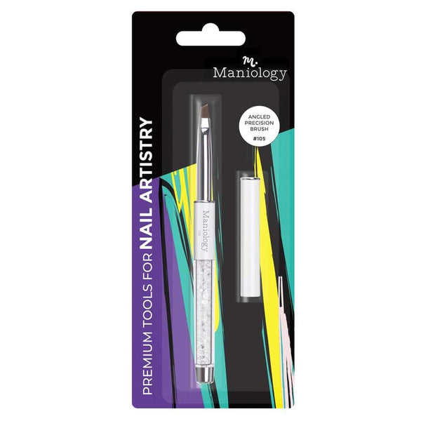 Maniology - Nail Tool - Premium Nail Art Manicure Brush Line - Angled Precision Brush #105