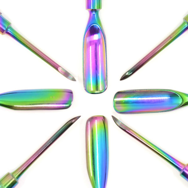 KBShimmer - Nail Tool - Rainbow Finish Dual Ended Cuticle Pusher