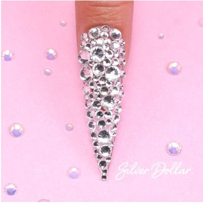 Kiara Sky Nail Art - Rhinestones - Silver Dollar