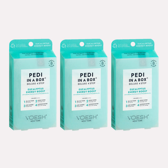 Voesh - Pedi in a Box Deluxe 4 Step - Eucalyptus Energy Boost Trio
