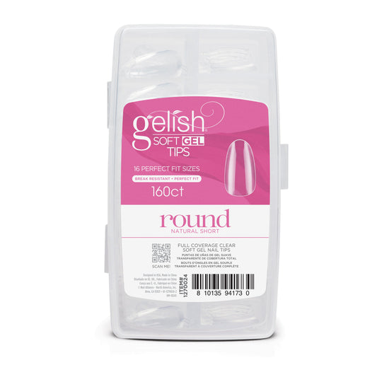 Gelish - Soft Gel Tips - Round Natural Short 160 CT