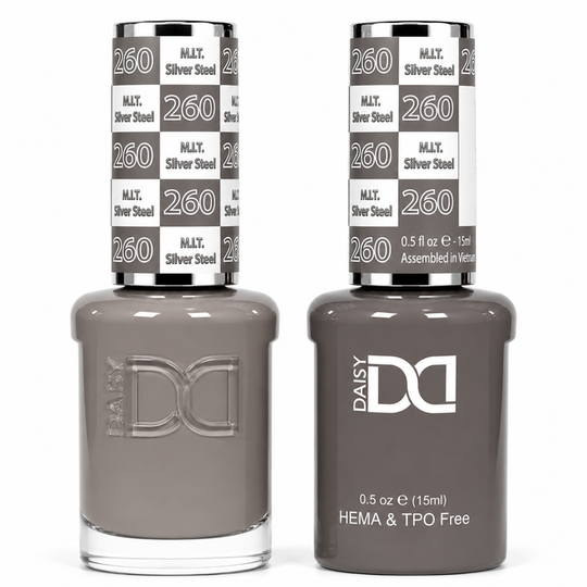 DND - Hema-Free & TPO-Free Gel & Lacquer - M.I.T Silver Steel – 260