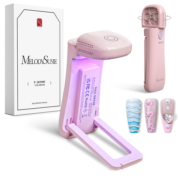MelodySusie - P-ART09F Foldable & Standable 2-in-1 Design LED/UV Nail Lamp - Pink