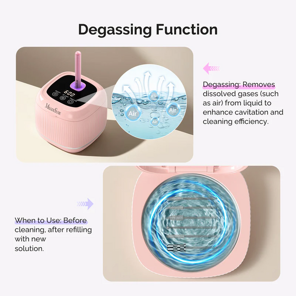 MelodySusie - 2 In 1 Ultrasonic Cleaner Machine For Manicure - Pink
