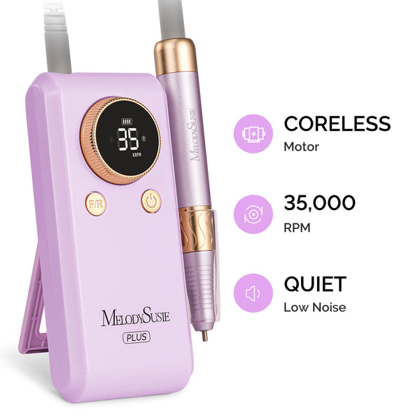 Melody Susie - Sm330G Clip-On Advanced Rechargeable 2-In-1 Nail Drill With Built-In Stand 35,000Rpm - Purple