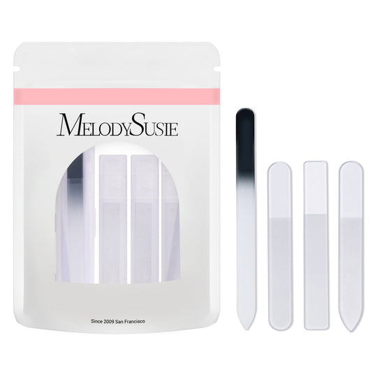 MelodySusie - 4Pcs Double Sided 360 Grit Glass Nail File Set
