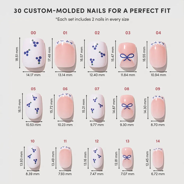 Glamnetic - Press On - Blue A Kiss - Short Squoval