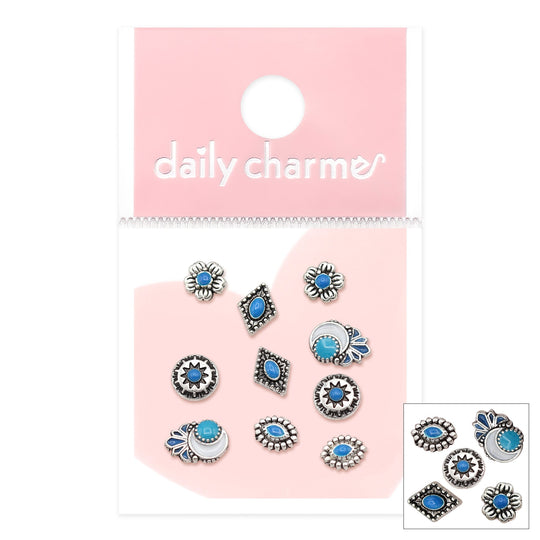 Daily Charme - Vintage Boho Silver Nail Charms Mix