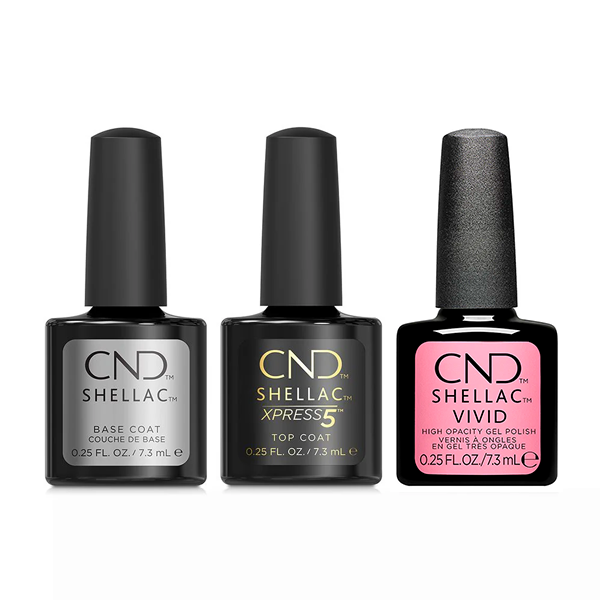 CND - Shellac Xpress5 Combo - Base, Top & Blush Pink (0.25 oz)