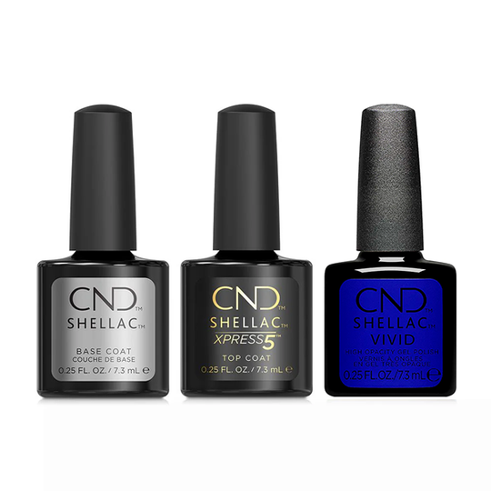 CND - Shellac Xpress5 Combo - Base, Top & Lazuli Blue (0.25 oz)