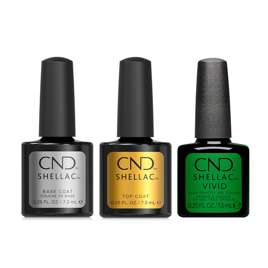 CND - Shellac Combo - Base, Top & Shamrock Green