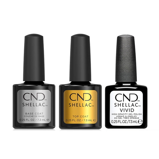 CND - Shellac Combo - Base, Top & White Gloves