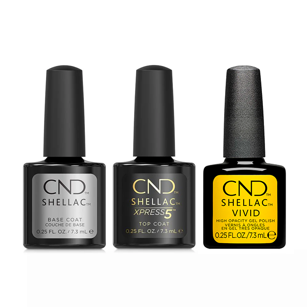 CND - Shellac Xpress5 Combo - Base, Top & Yellow Taxi (0.25 oz)