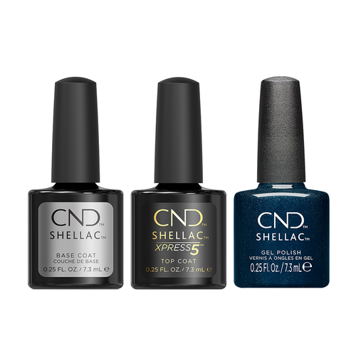 CND - Shellac Xpress5 Combo - Base, Top & Midnight Flight (0.25 oz)