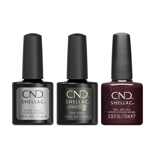 CND - Shellac Xpress5 Combo - Base, Top & Poison Plum 2 (0.25 oz)