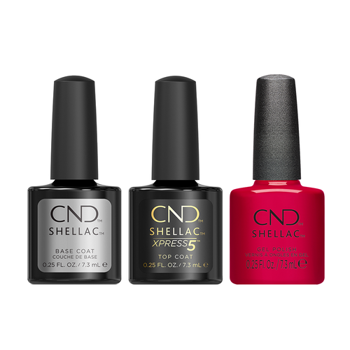 CND - Shellac Xpress5 Combo - Base, Top & Scarlet Letter (0.25 oz)