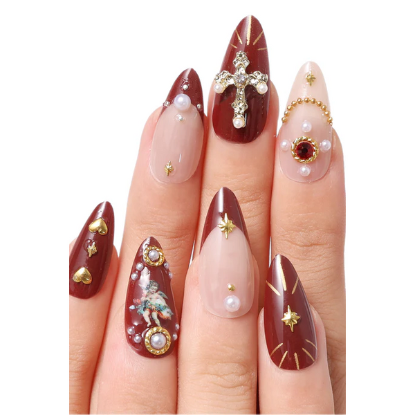 Never Have I Ever - Burgundy Cherub - Press-On Nails