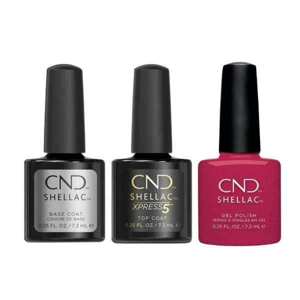 CND - Shellac Xpress5 Combo - Base, Top & Kiss Of Fire (0.25 oz)