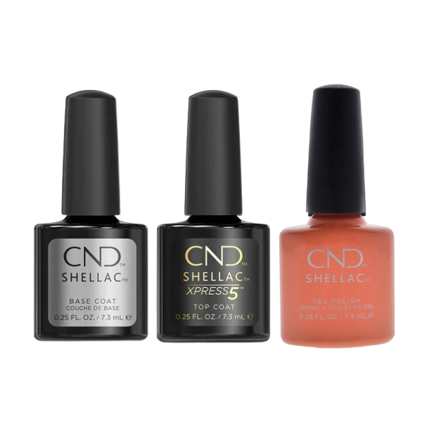 CND - Shellac Xpress5 Combo - Base, Top & Shells In The Sand (0.25 oz)