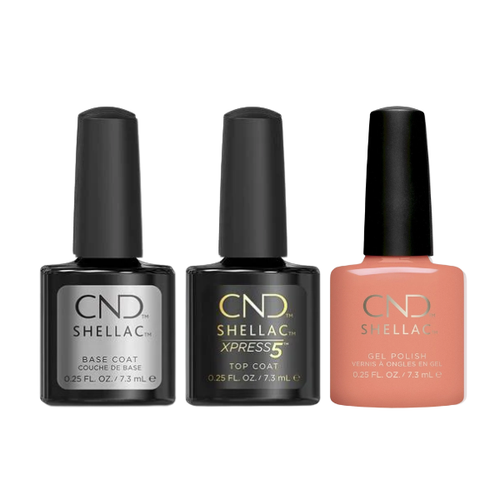 CND - Shellac Xpress5 Combo - Base, Top & Uninhibited (0.25 oz)