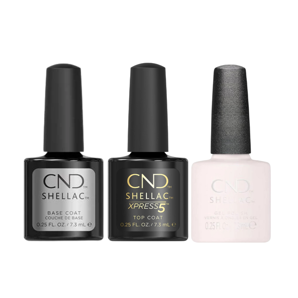 CND - Shellac Xpress5 Combo - Base, Top & Romantique (0.25 oz)