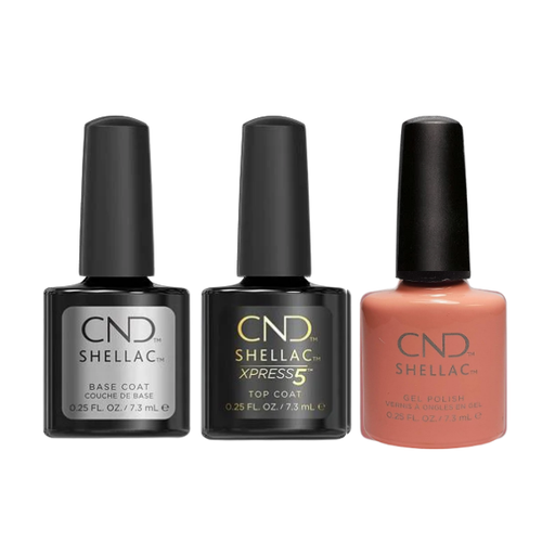 CND - Shellac Xpress5 Combo - Base, Top & Salmon Run (0.25 oz)