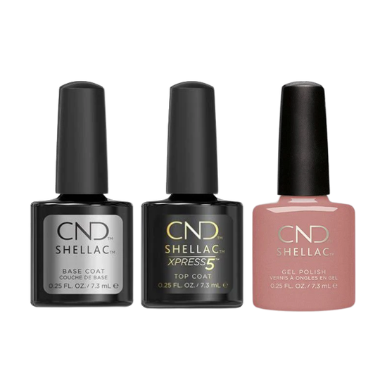 CND - Shellac Xpress5 Combo - Base, Top & Satin Pajamas (0.25 oz)