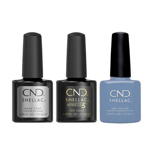 CND - Shellac Xpress5 Combo - Base, Top & Vintage Blue Jeans (0.25 oz)
