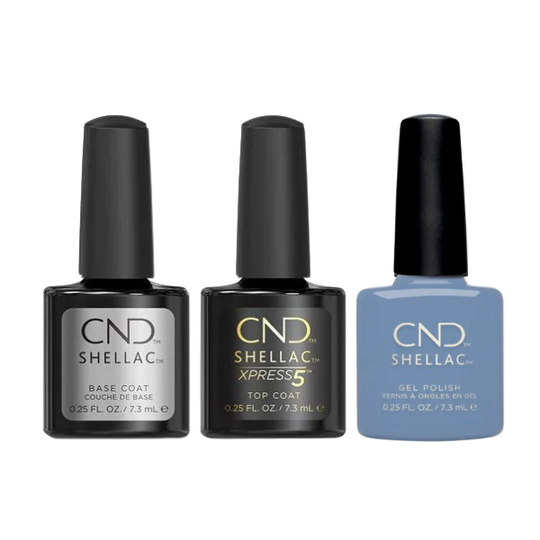 CND - Shellac Xpress5 Combo - Base, Top & Vintage Blue Jeans (0.25 oz)