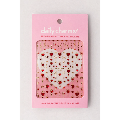 Daily Charme - Valentine Bejeweled Nail Art Sticker / Starcrossed Hearts