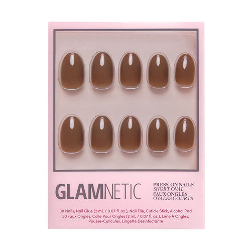 Glamnetic - Press On - Chocolate Brown Short Oval